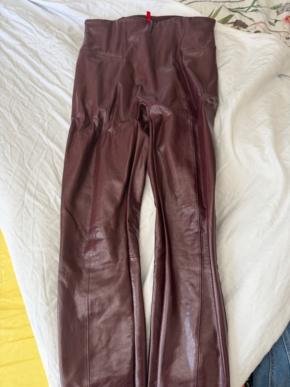 SPANX Leather leggings in Burgundy